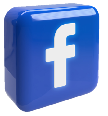 Facebook logo blue with and F in center